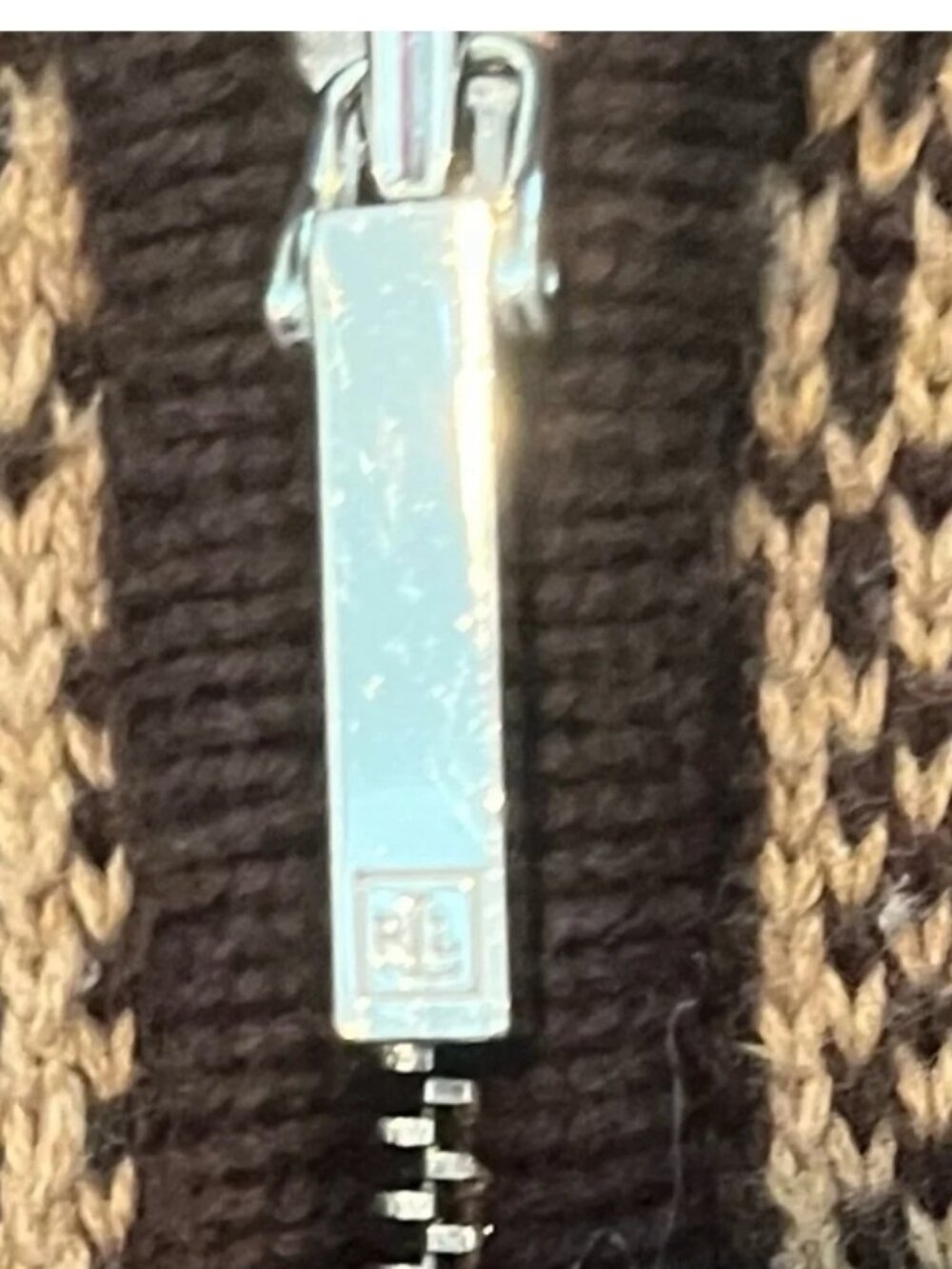LAUREN RALPH LAUREN Plaid Knit Zip-Up Cardigan - XL - Picture 2 of 7